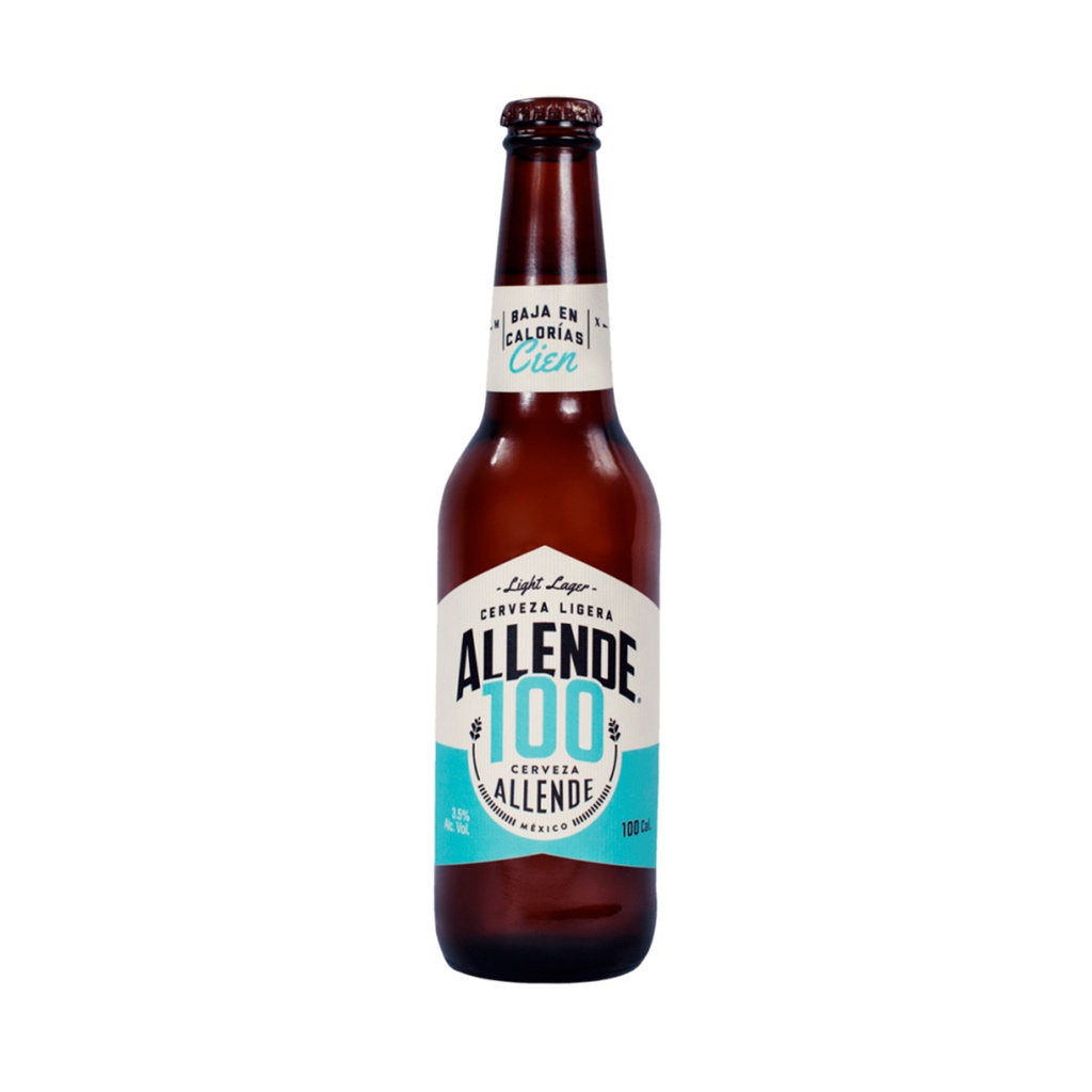 CERVEZA ALLENDE CIEN LIGHT LAGER 3.5% 355 MLT