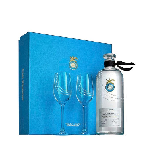 [DT320080] CASA DRAGONES JOVEN EN ESTUCHE DE REGALO CON COPAS 750 MLT 35%