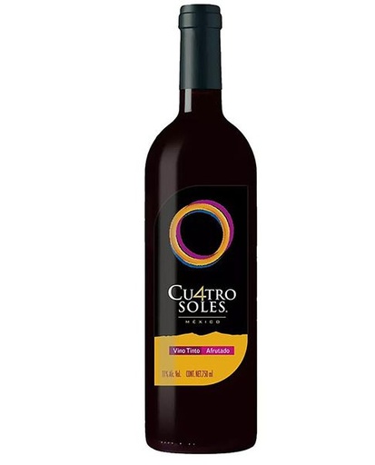[NV300100] CUATRO SOLES TINTO AFRUTADO 750 MLT 10%